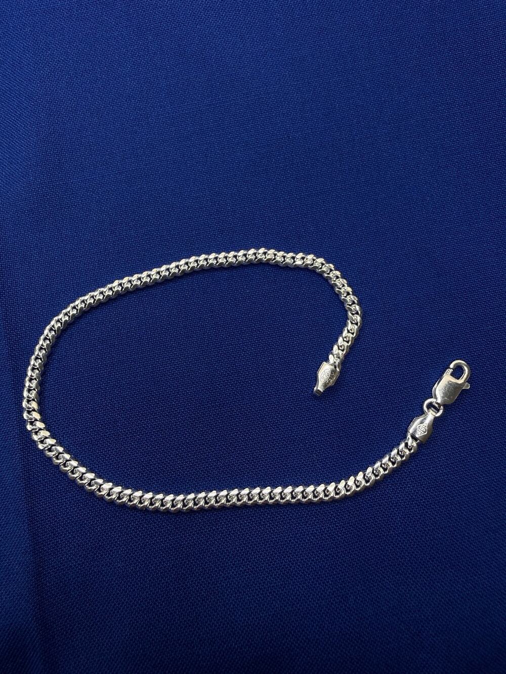 925 Italy Sterling Silver Miami Cuban Link Bracelet 3.1mm 7.5"